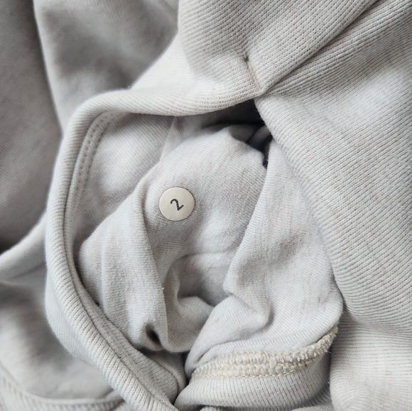 Lululemon Scuba Hoodie Cotton Fleece Heathered White Hooded Sweatshirt Sz 2 - Picture 9 of 15